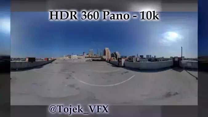 HDR 360 Panorama - DTLA - 92 Medallion Apts Parking Garage top