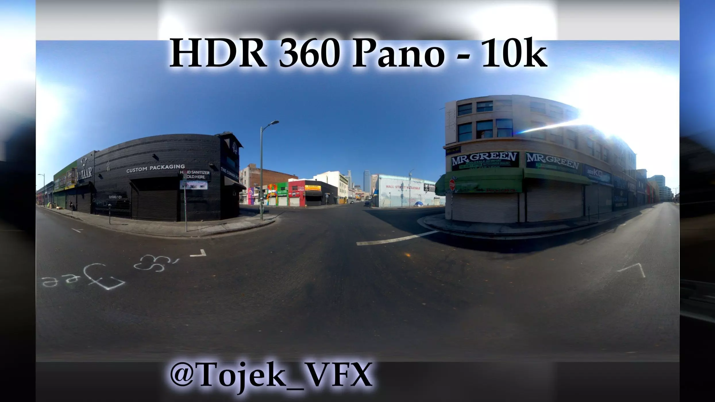 HDR 360 Panorama - DTLA - Corner of Wall and Boyd - Corner Plug Texture_0