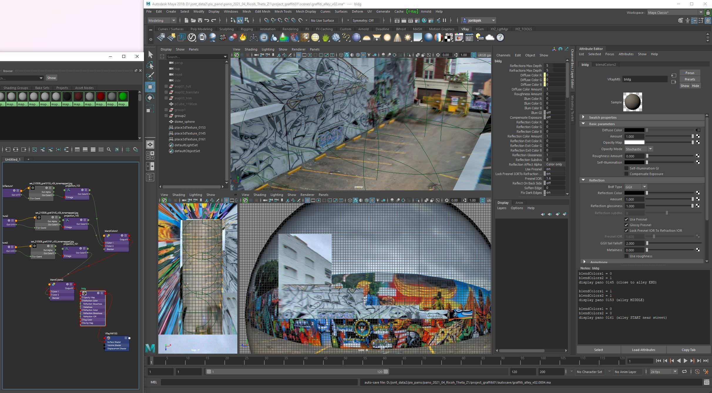 HDR 360 Panos PLUS 3D model of DTLA Arts District Graffiti alley 3D model_3