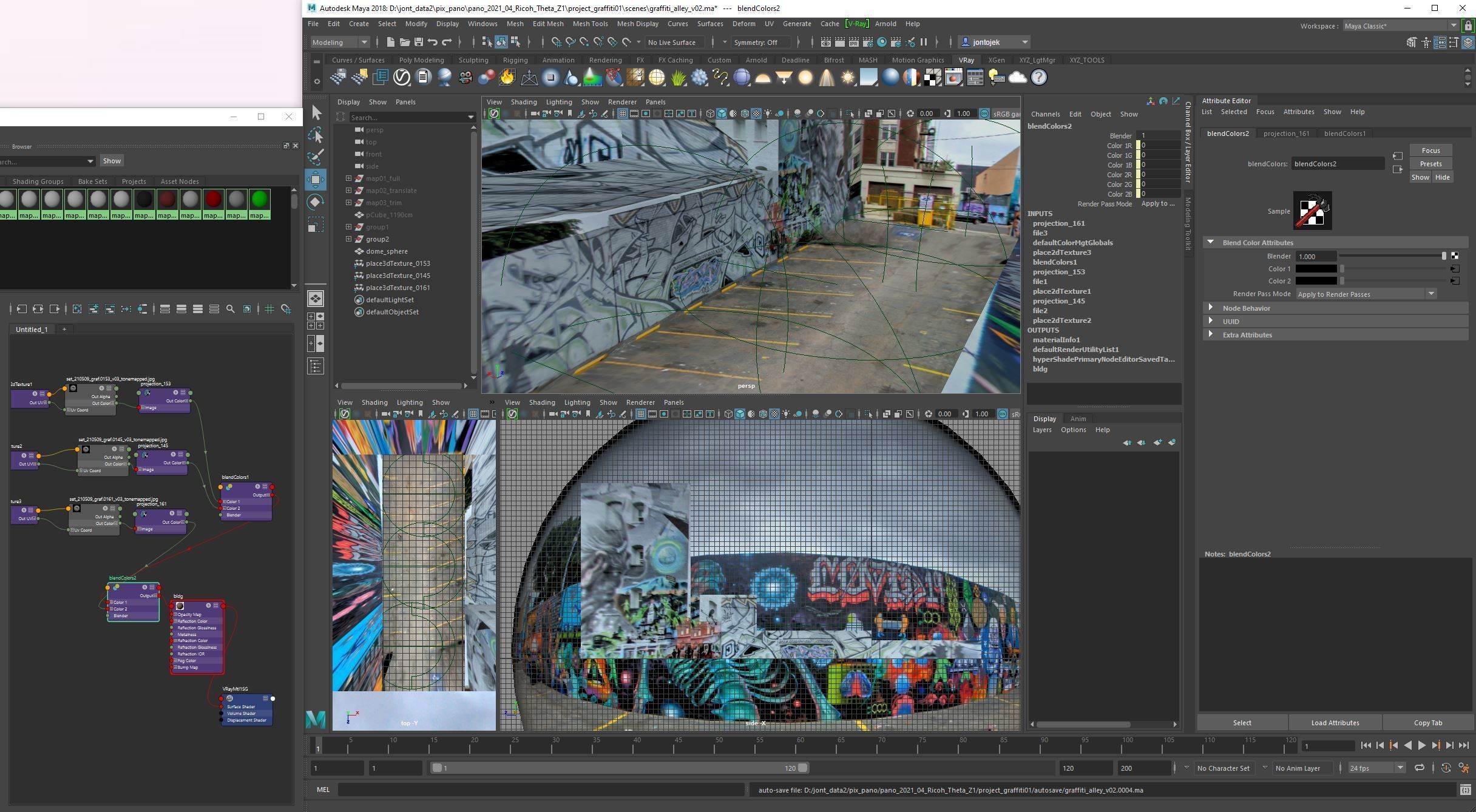 HDR 360 Panos PLUS 3D model of DTLA Arts District Graffiti alley 3D model_2