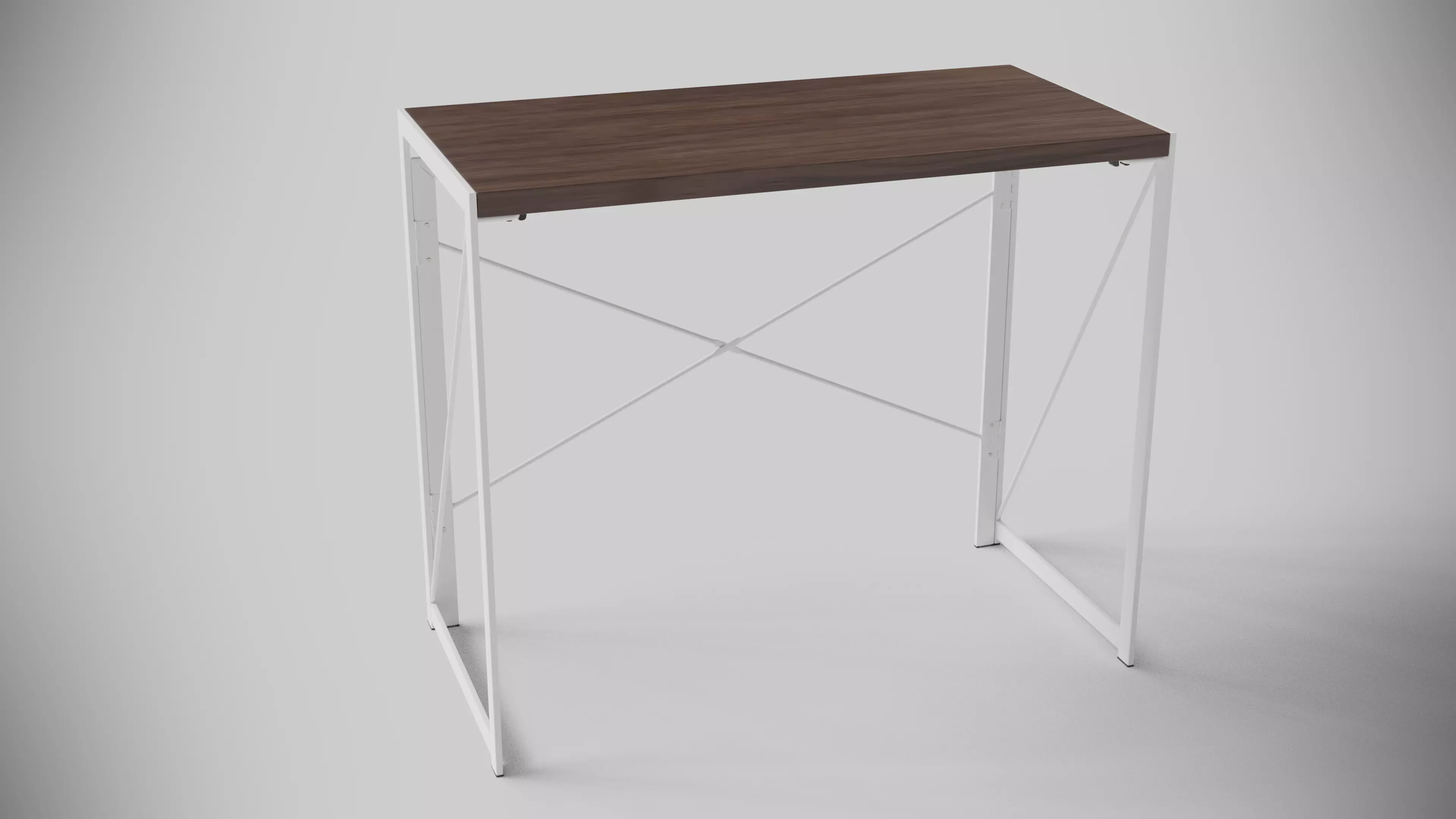 desk Versa Brown Folding Metal Wood 45 X 74 X 90 Cm Free 3D model