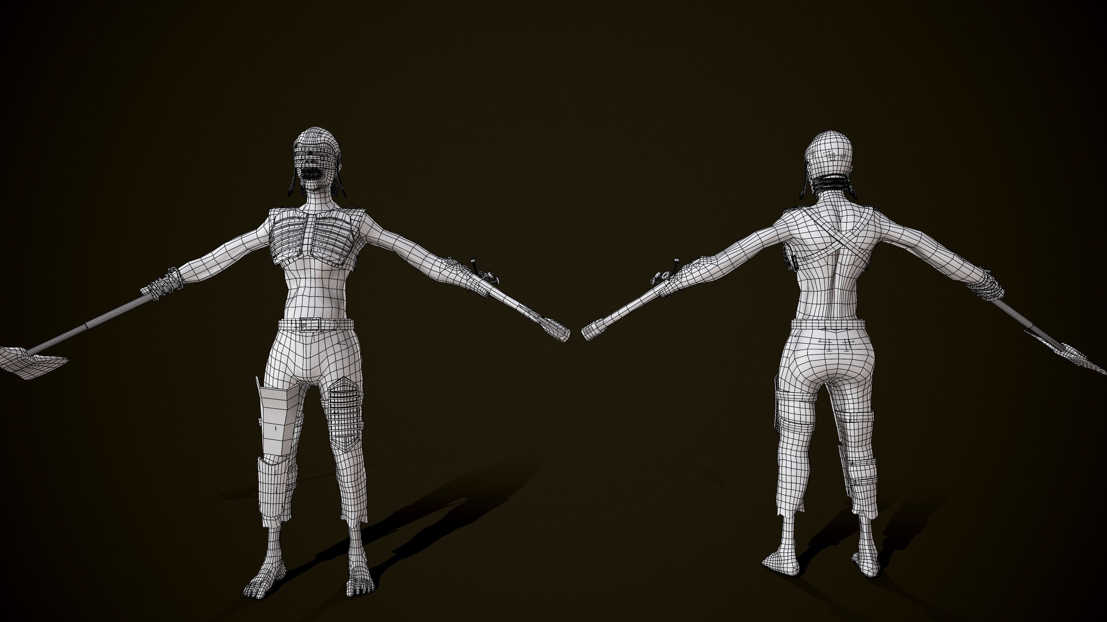 Zombie Drew Low-poly 3D model_18