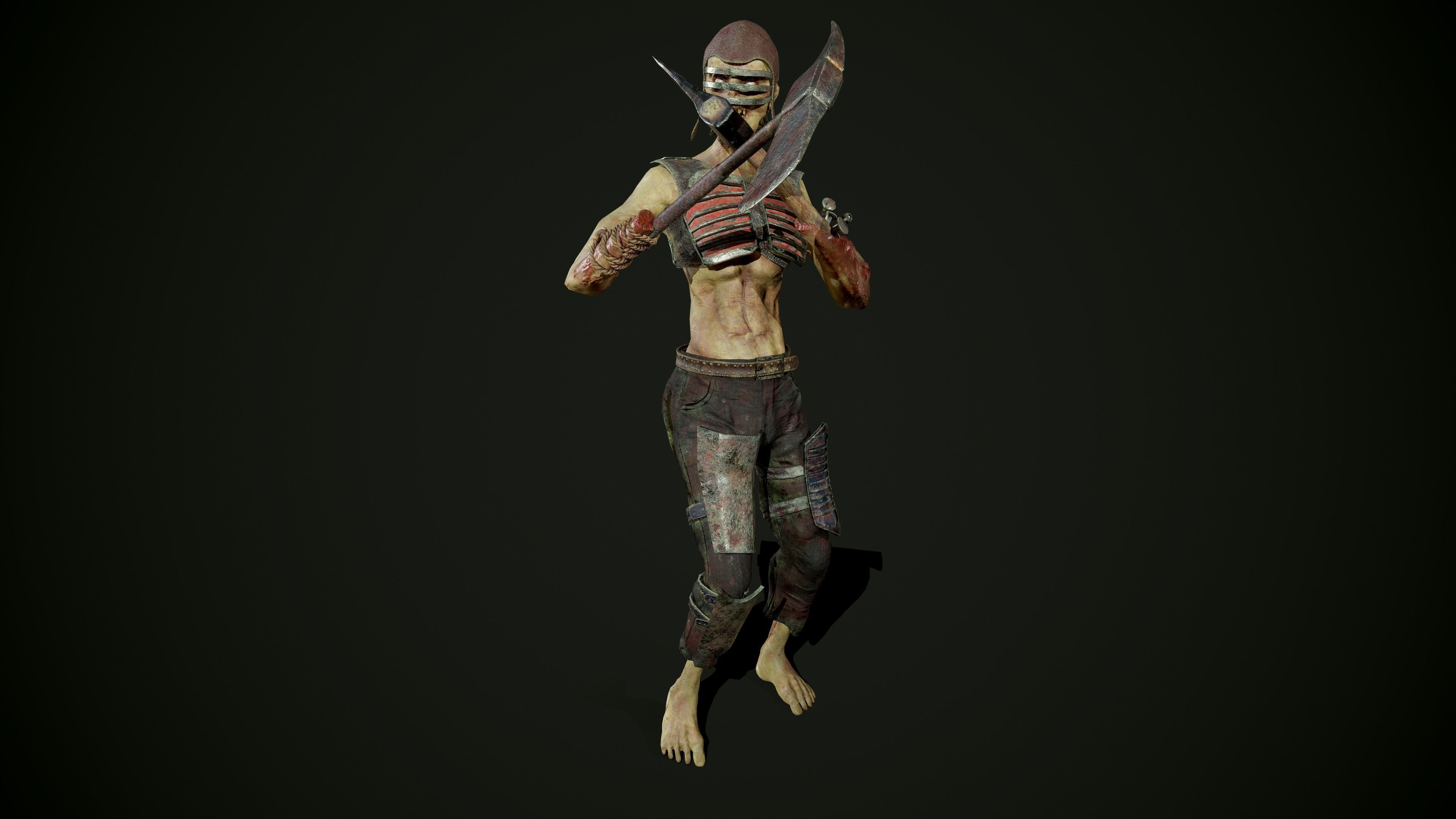Zombie Drew Low-poly 3D model_5