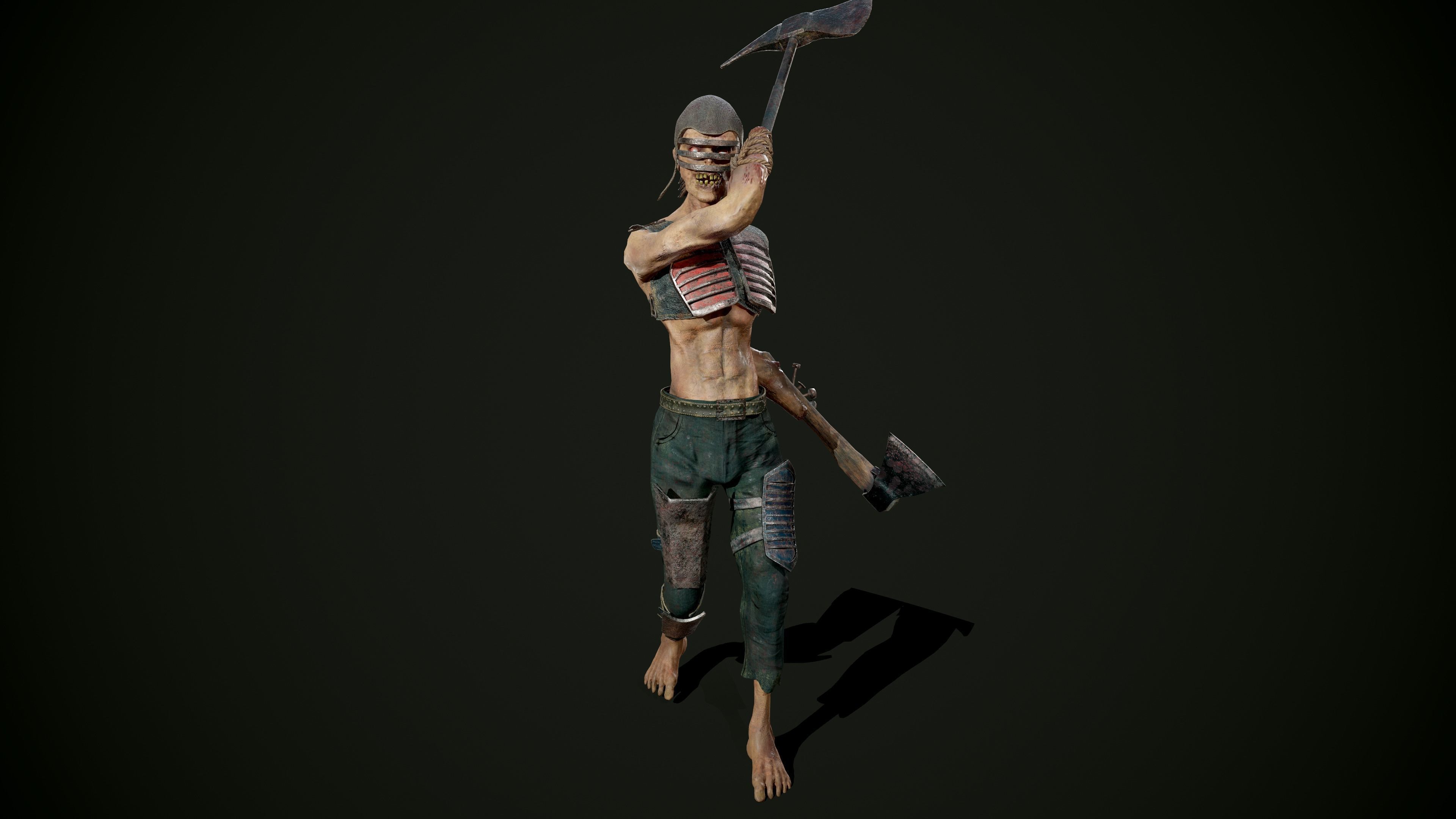 Zombie Drew Low-poly 3D model_4