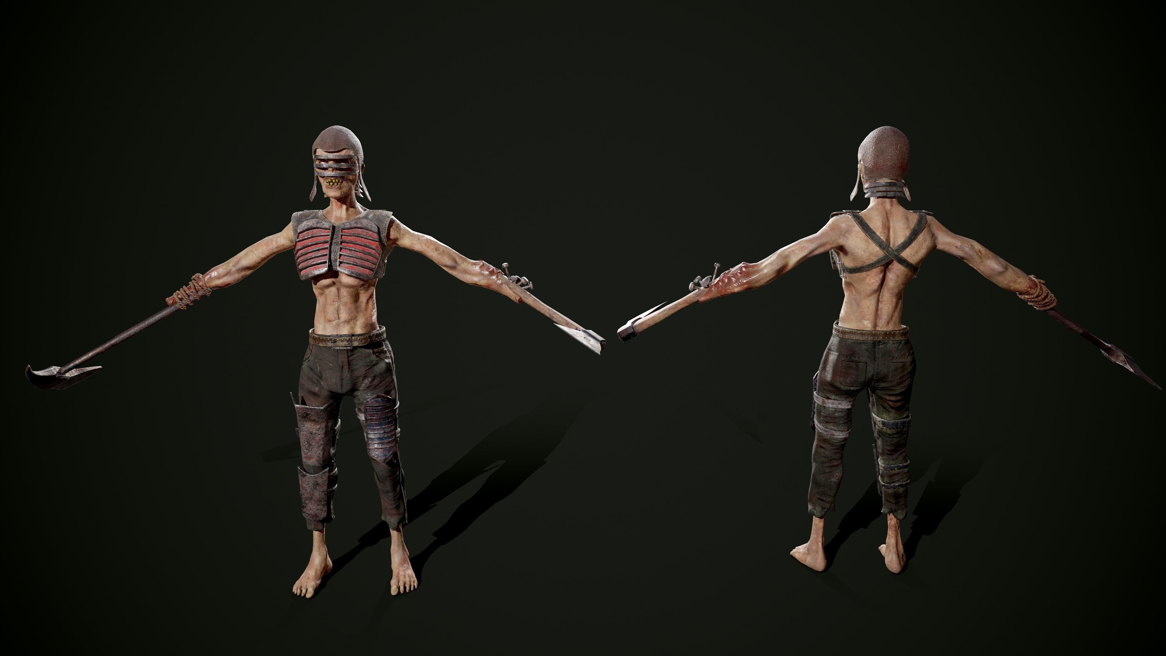 Zombie Drew Low-poly 3D model_6
