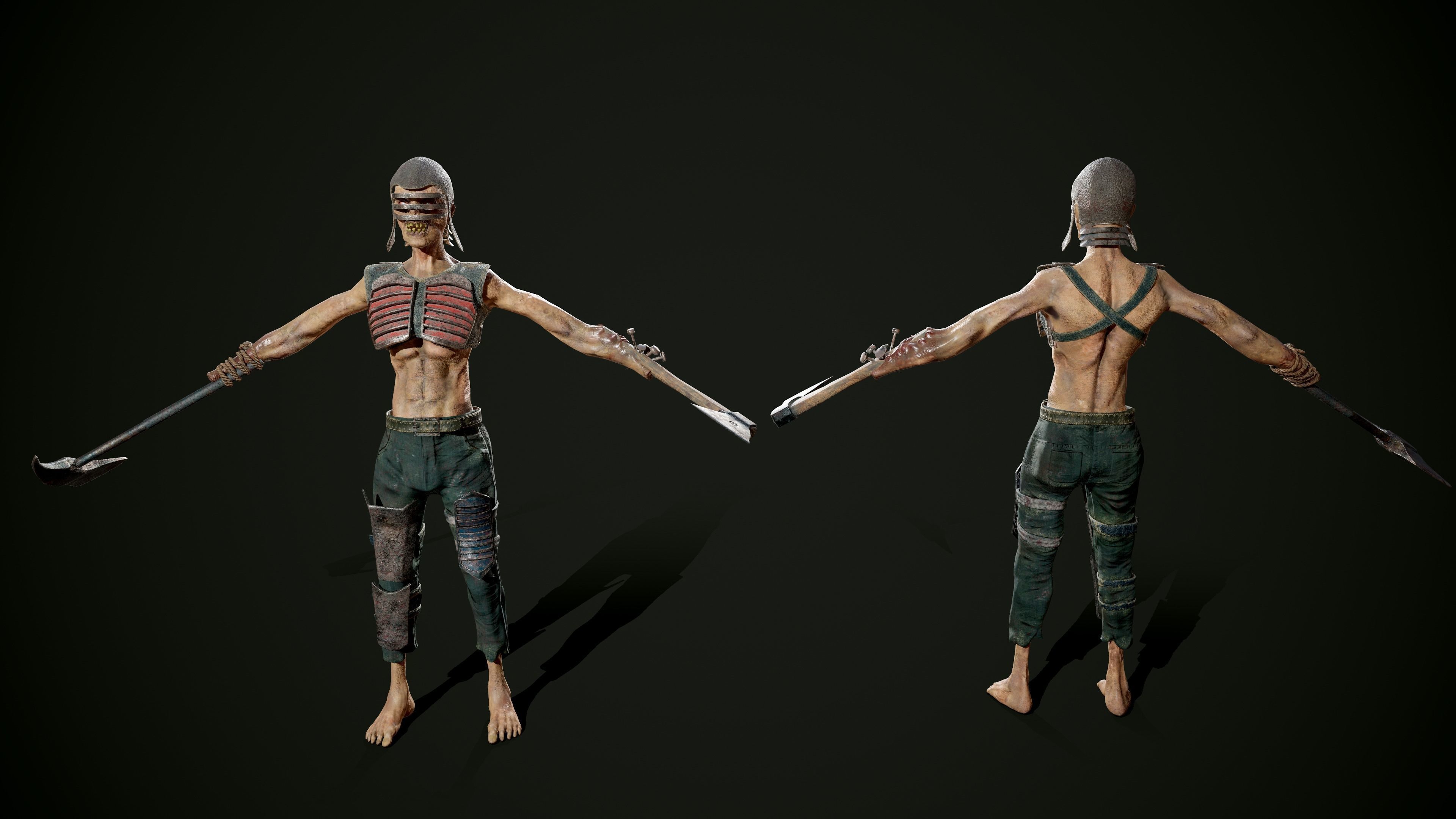 Zombie Drew Low-poly 3D model_8