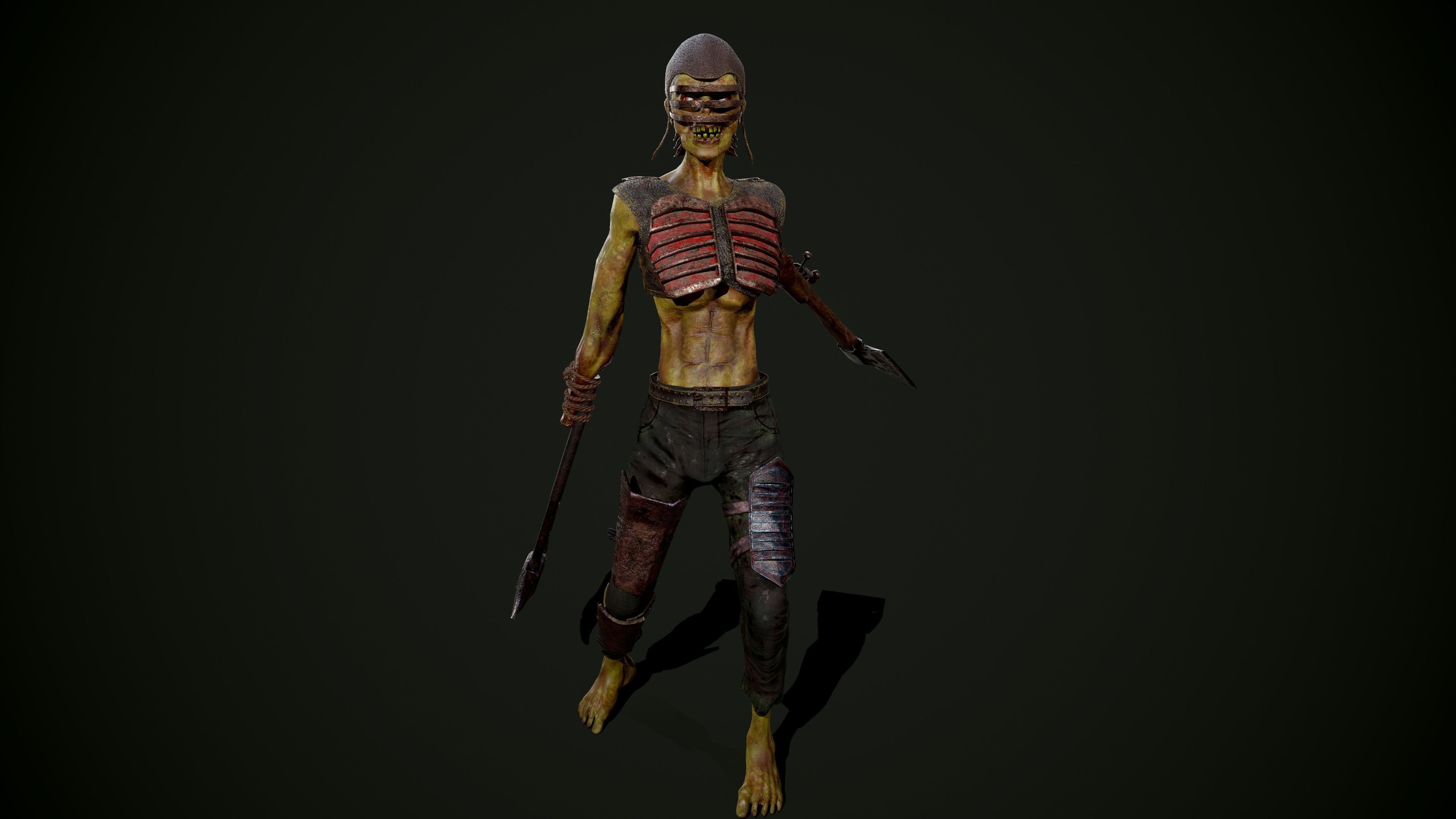 Zombie Drew Low-poly 3D model_3