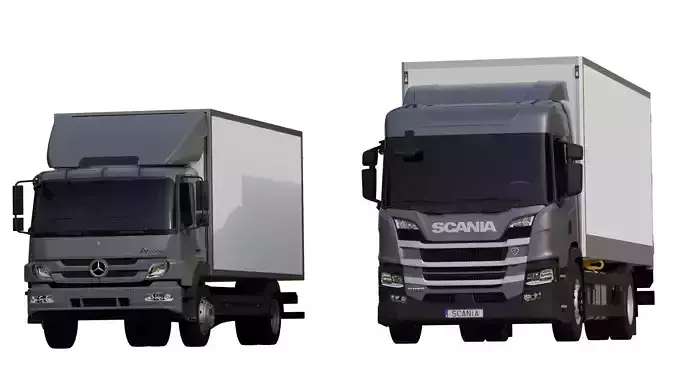 truck two trucks Low-poly 3D model