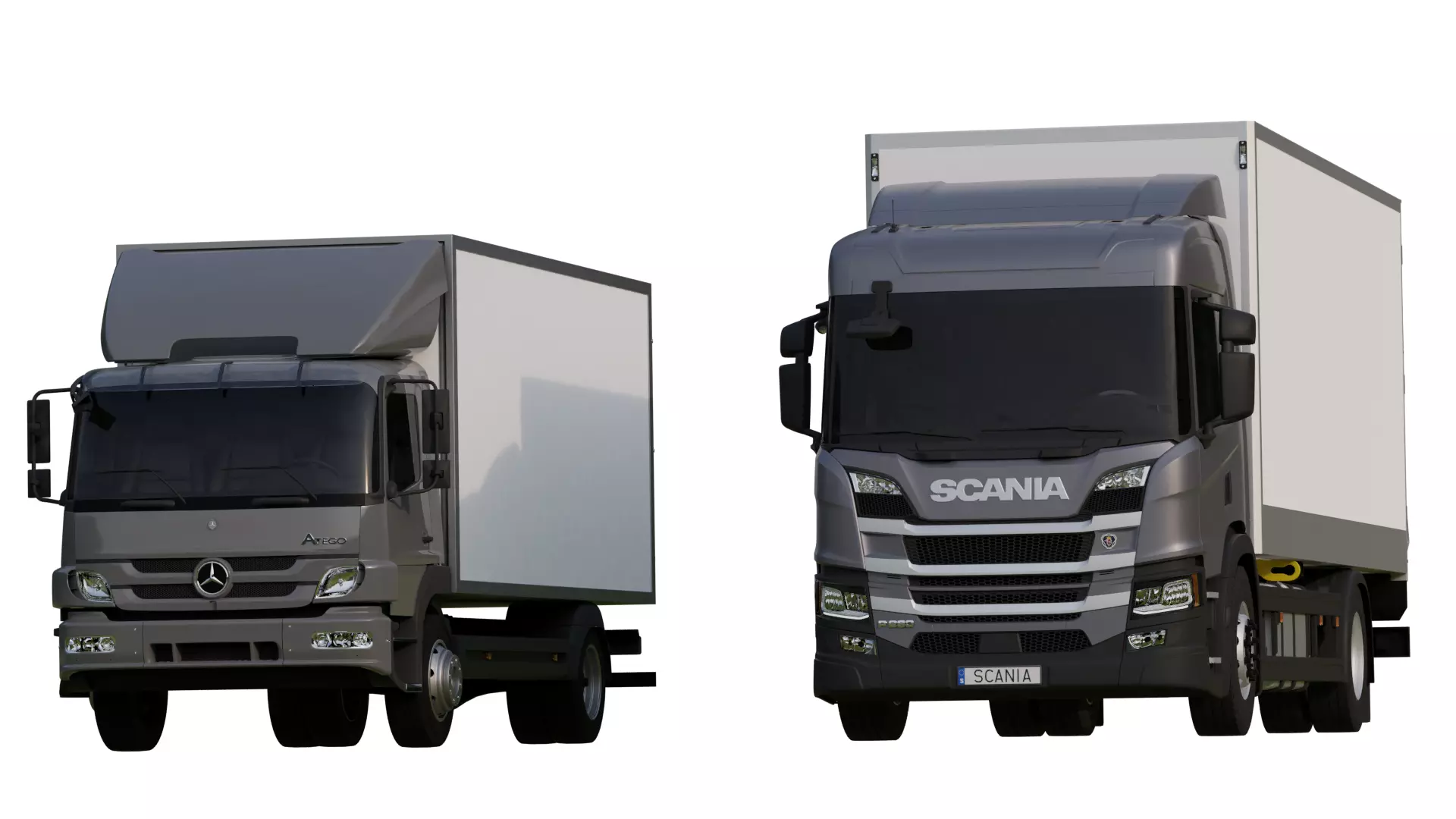 truck two trucks Low-poly 3D model_0