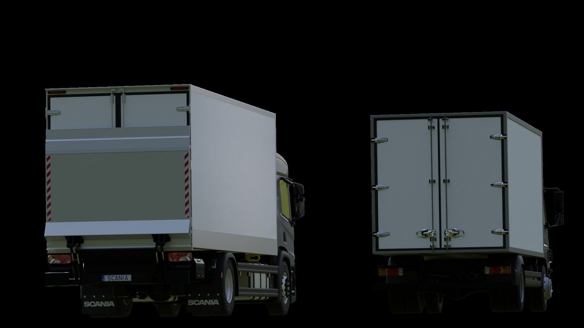 truck two trucks Low-poly 3D model_2