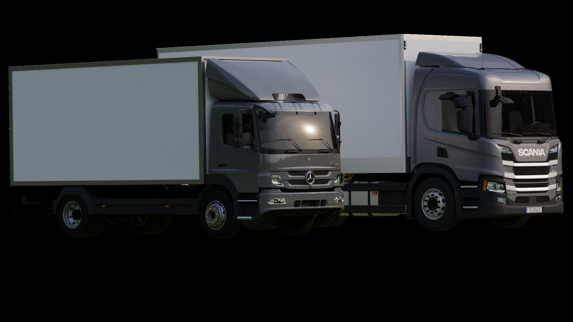 truck two trucks Low-poly 3D model_1