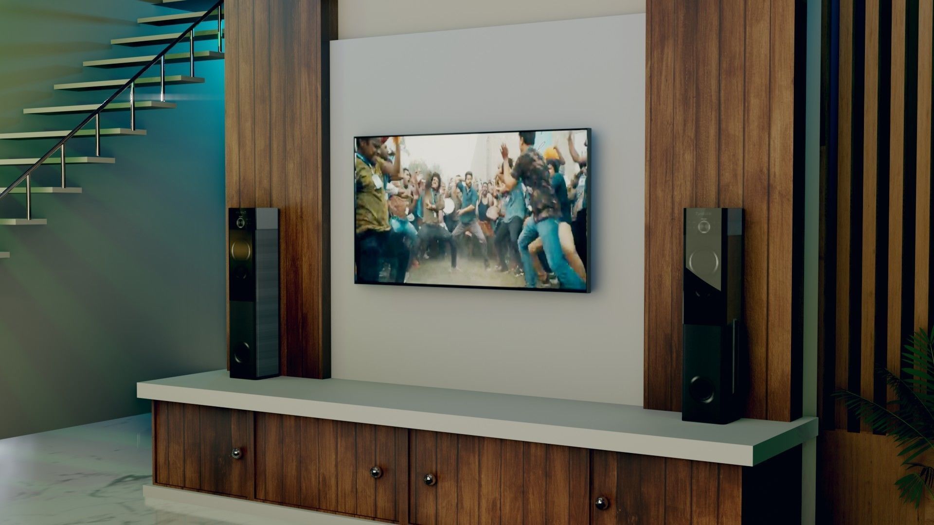 Hall Interior - Low Poly - Game Ready Low-poly 3D model_4