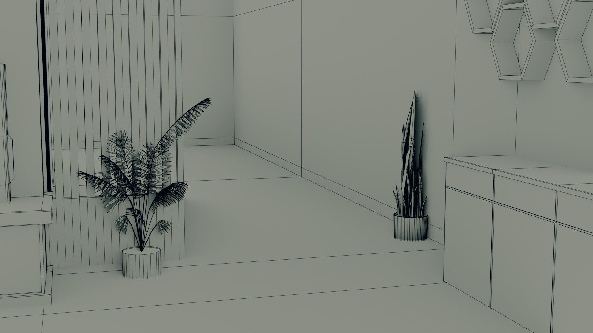 Hall Interior - Low Poly - Game Ready Low-poly 3D model_15