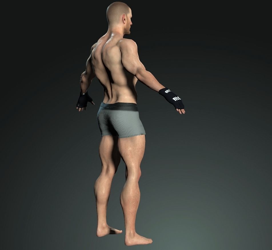 UFC Fighter 2 Low-poly 3D model_5