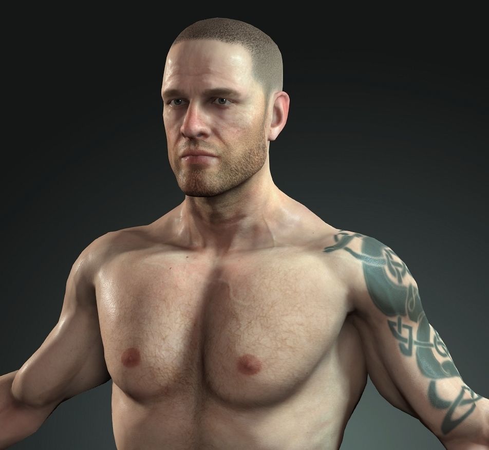 UFC Fighter 2 Low-poly 3D model_1
