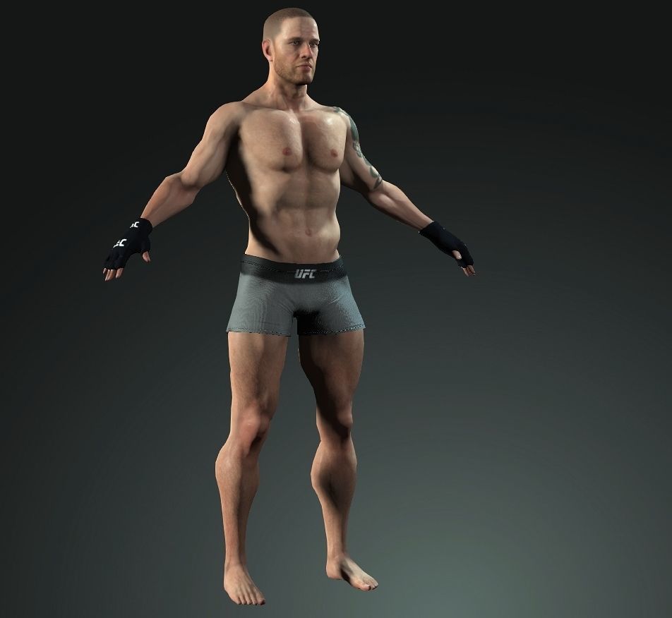 UFC Fighter 2 Low-poly 3D model_6