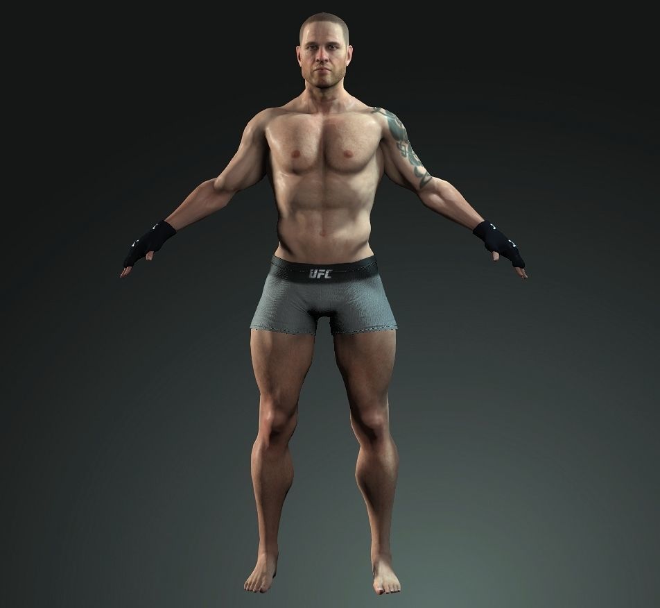 UFC Fighter 2 Low-poly 3D model_2