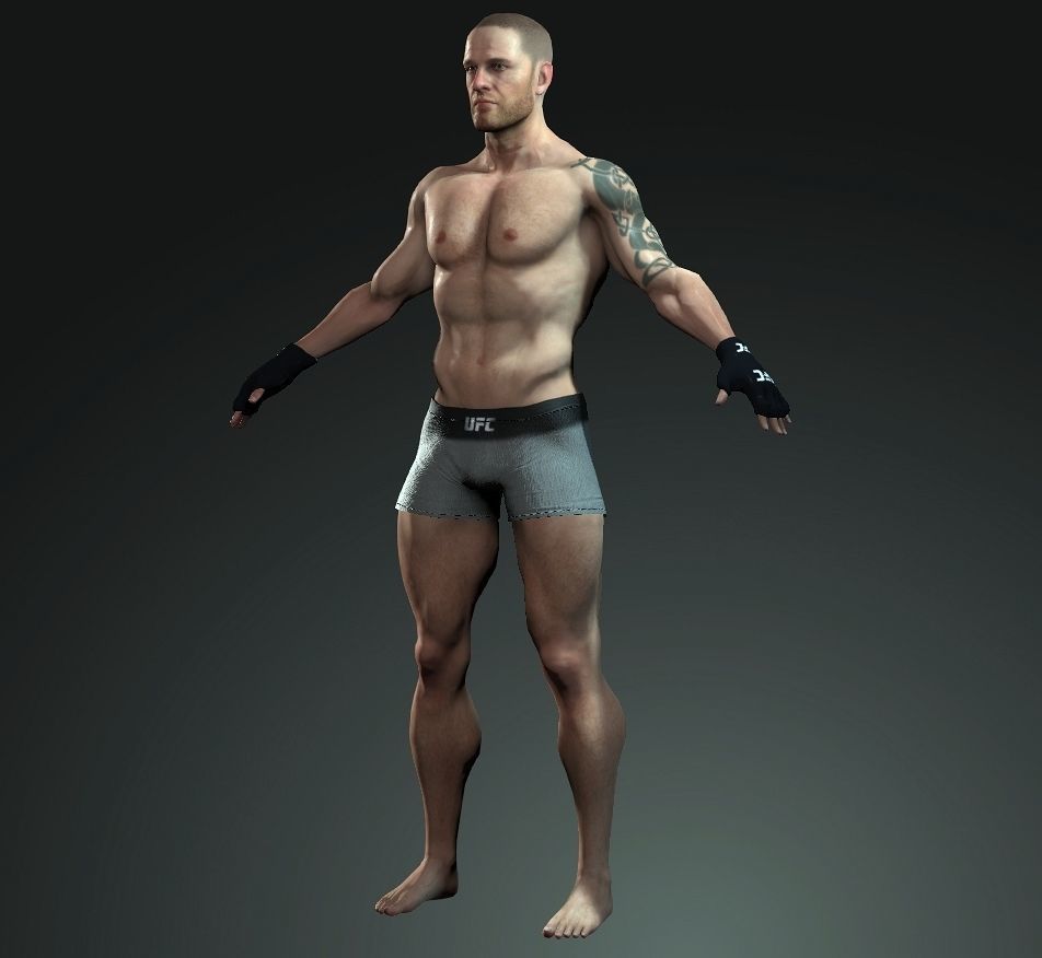 UFC Fighter 2 Low-poly 3D model_3