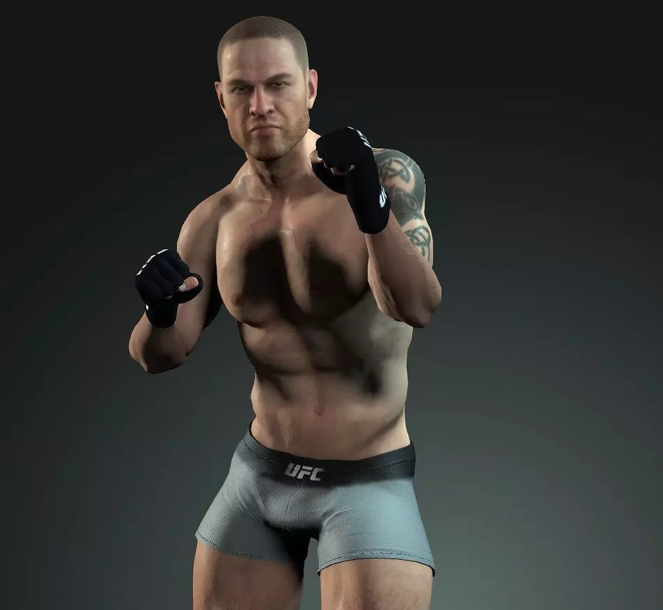 UFC Fighter 2 Low-poly 3D model_0