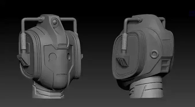 Doctor Who Cyber Warrior Figure head 3d print ready STL