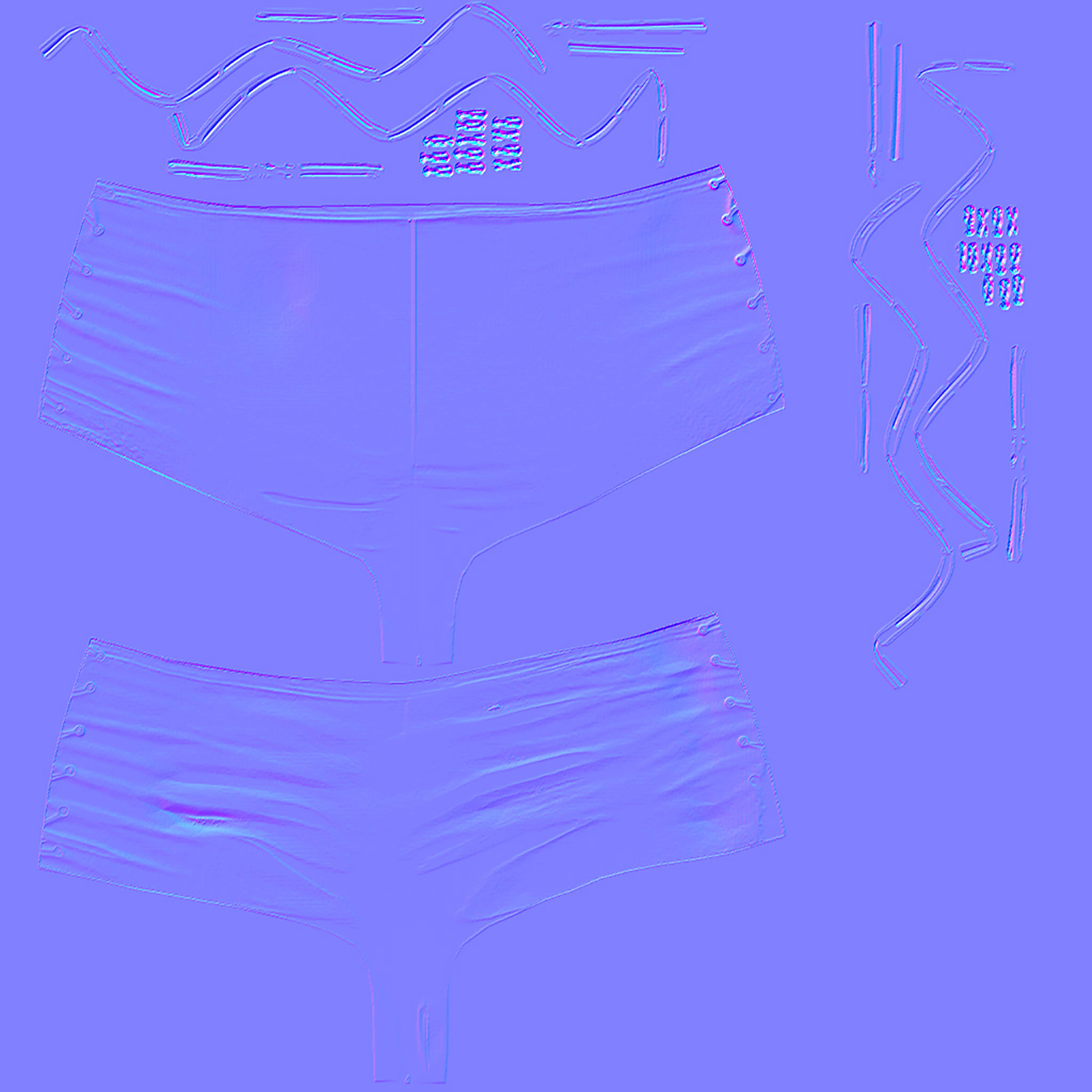 Micro Shorts with Side Lace Low-poly 3D model_9