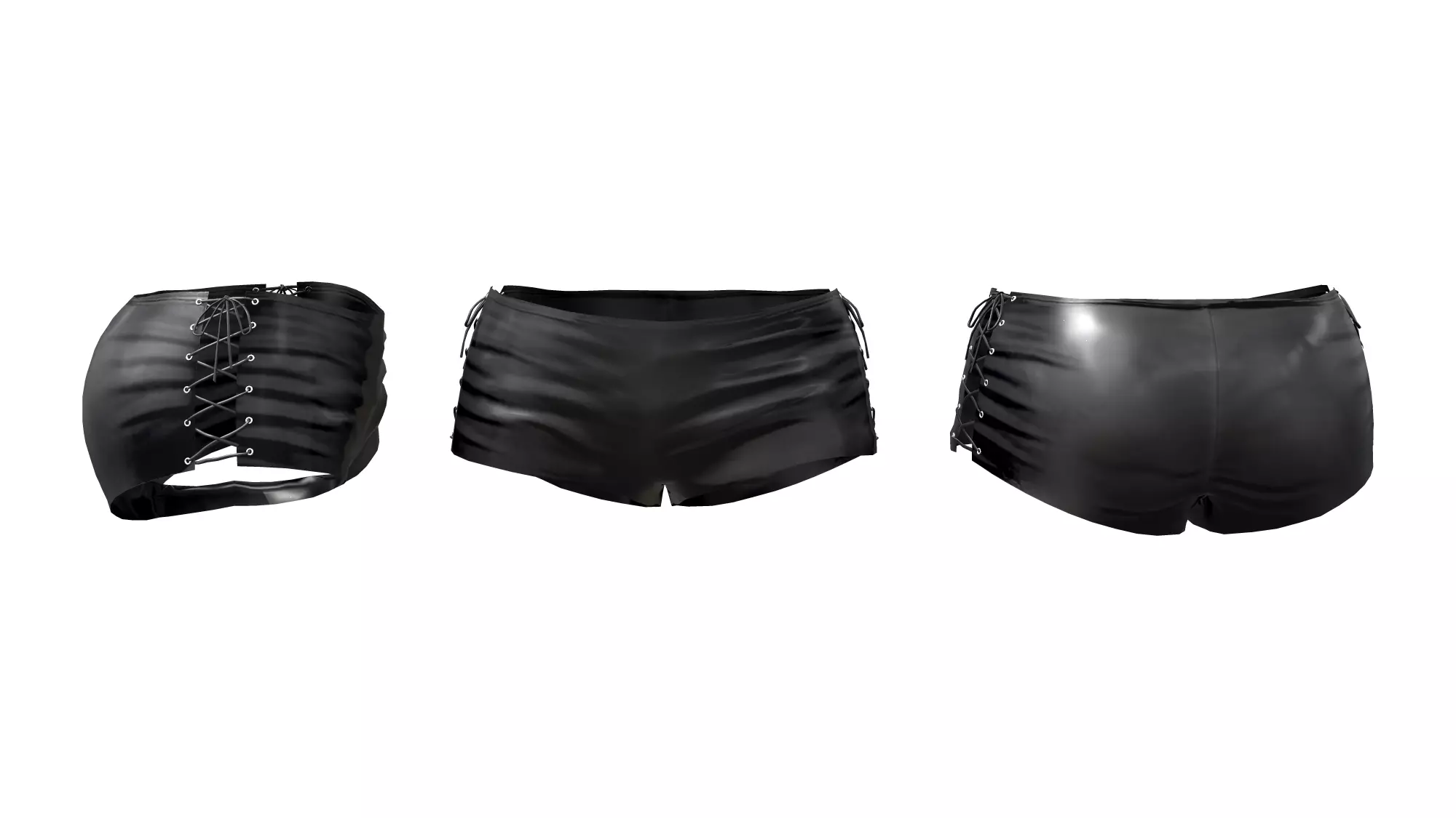 Micro Shorts with Side Lace Low-poly 3D model_0
