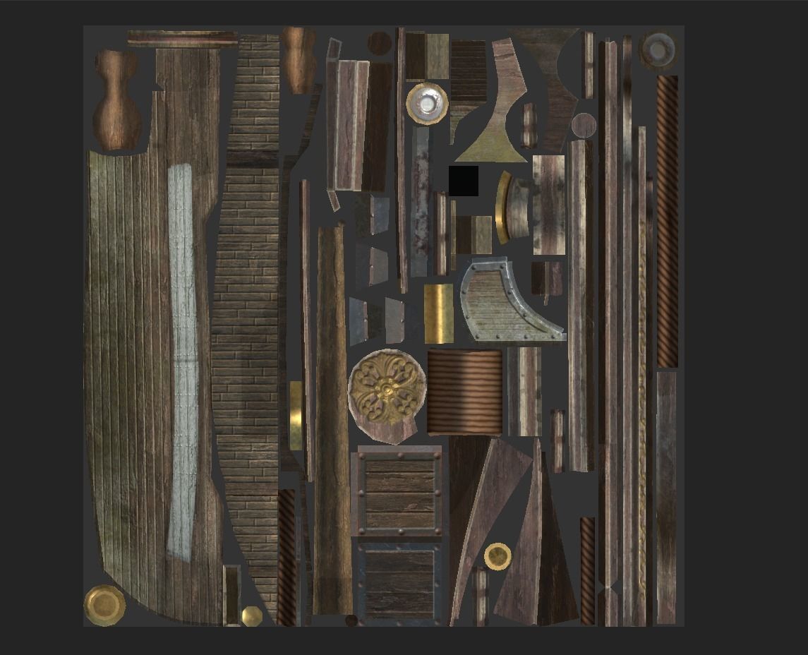 Ocean Brig Low-poly 3D model_18