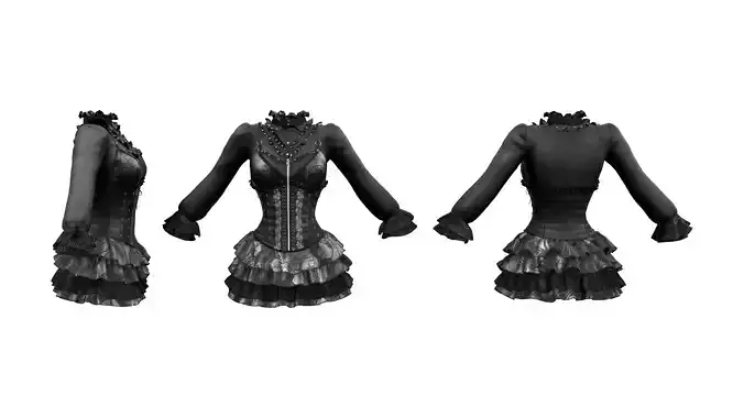 High Seas Pirate Corset Low-poly 3D model