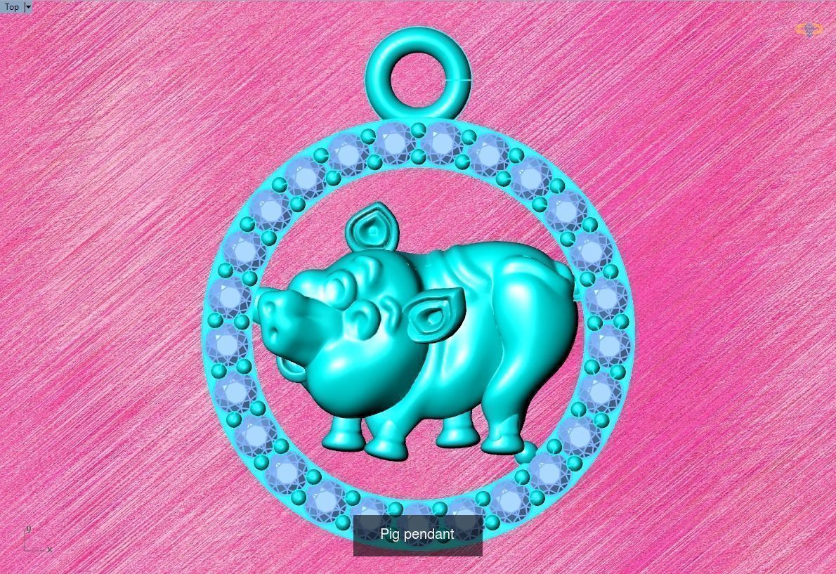 Pendant of 12 Zodiacs 3D Model Collection_5