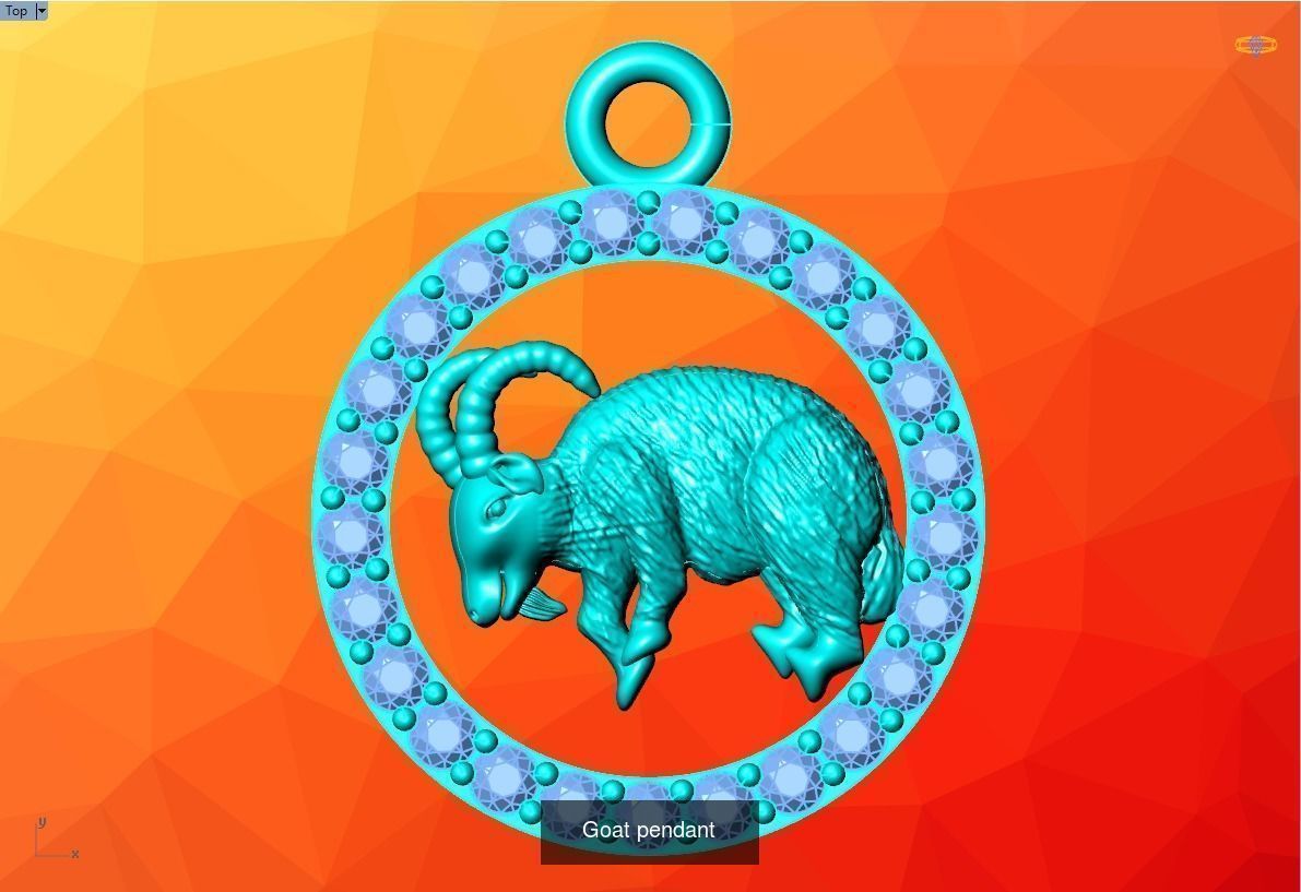 Pendant of 12 Zodiacs 3D Model Collection_3