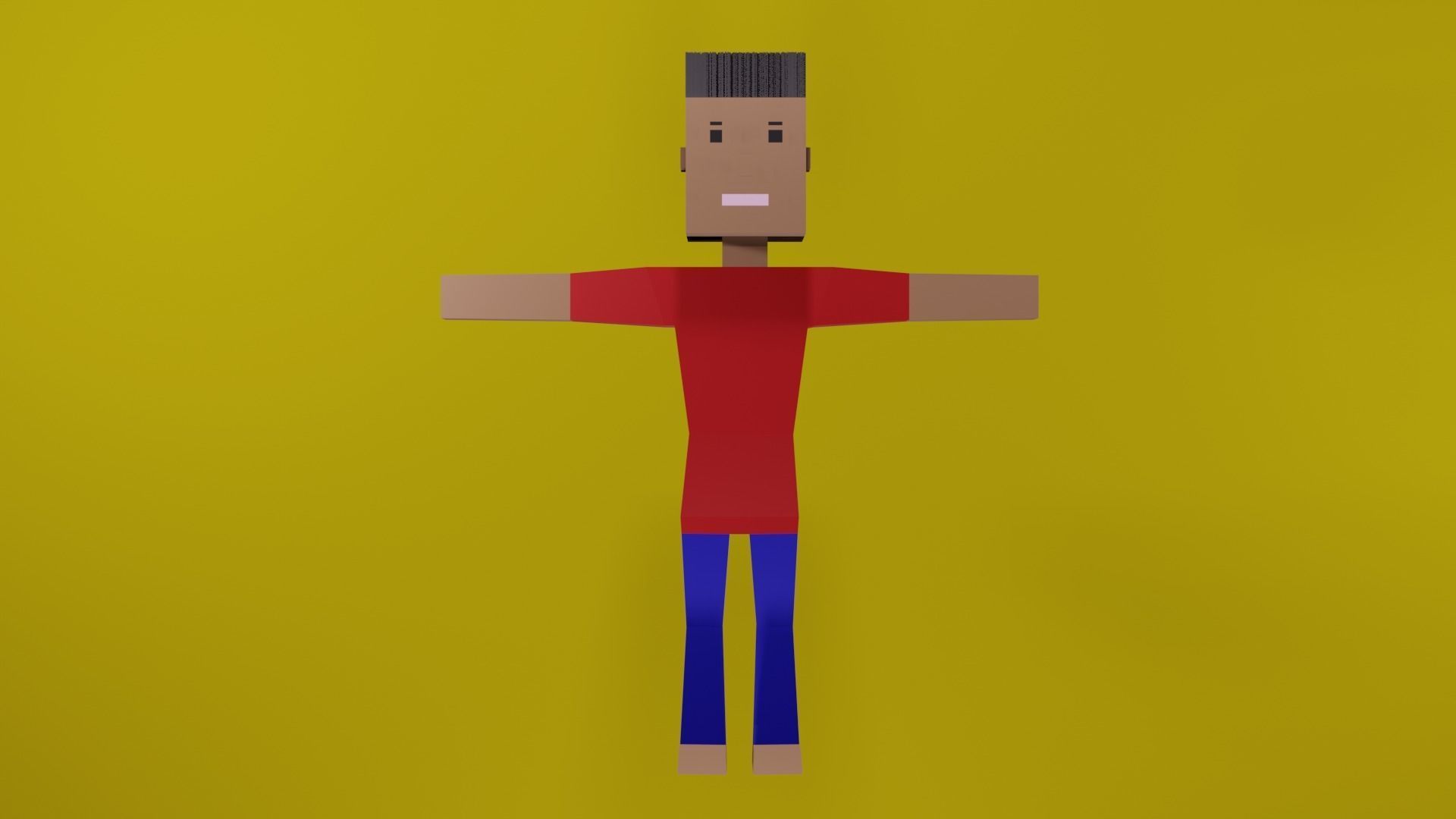 Low poly Boy character Free 3D model_1