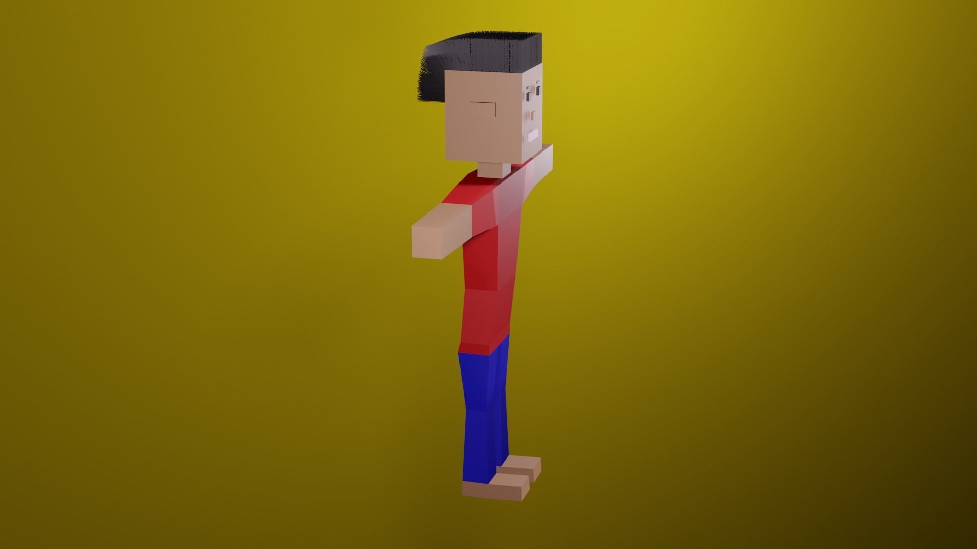 Low poly Boy character Free 3D model_2