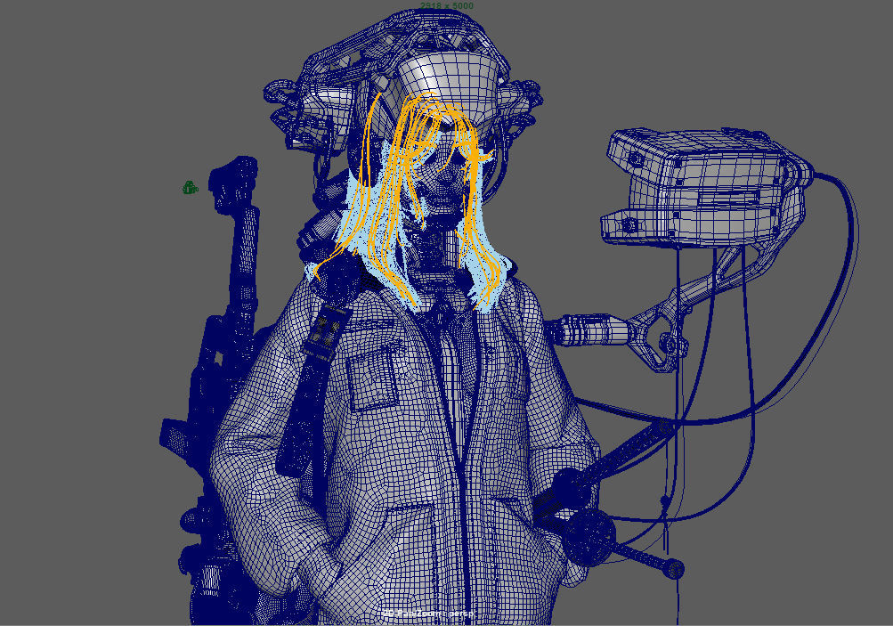 Scavenger female cyberpunk character 3D model_2