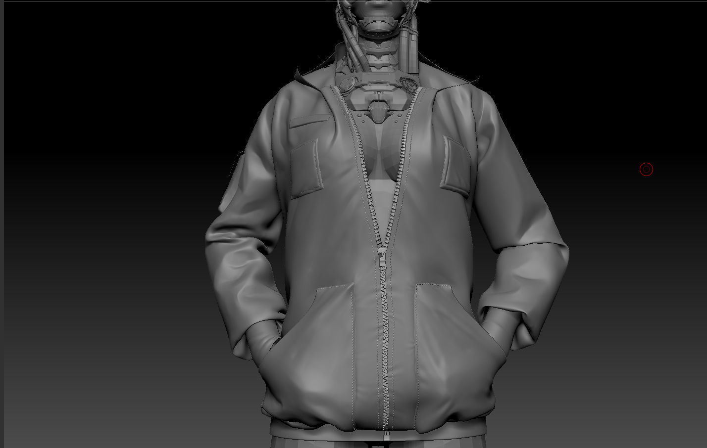 Scavenger female cyberpunk character 3D model_7