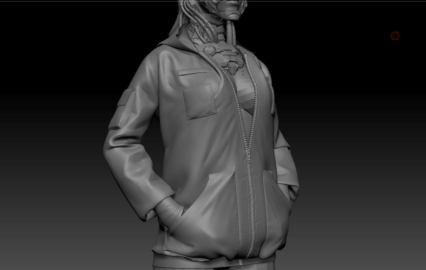 Scavenger female cyberpunk character 3D model_8