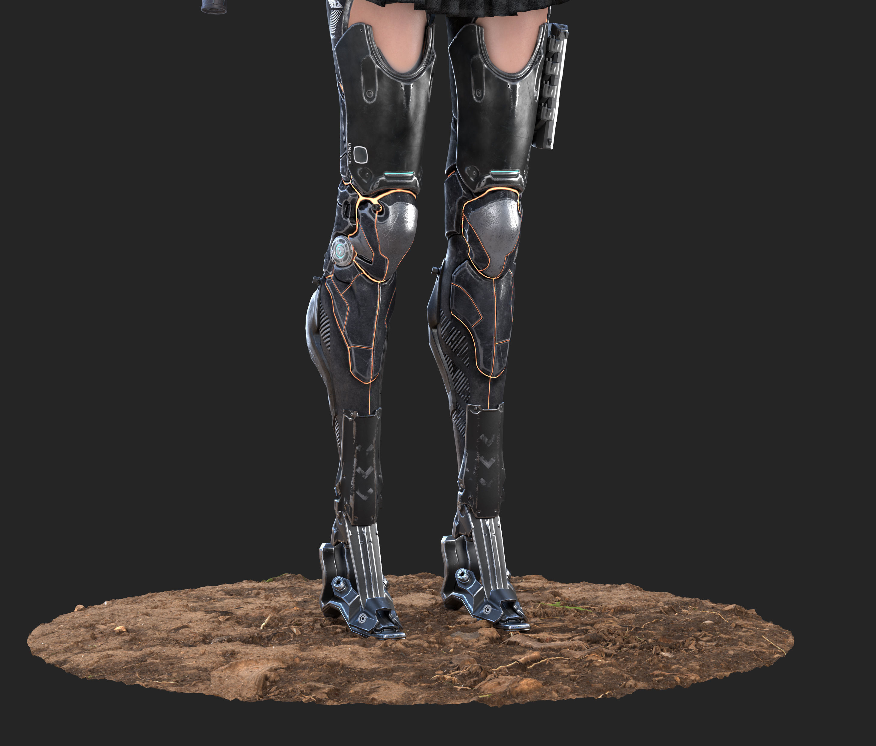 Scavenger female cyberpunk character 3D model_10