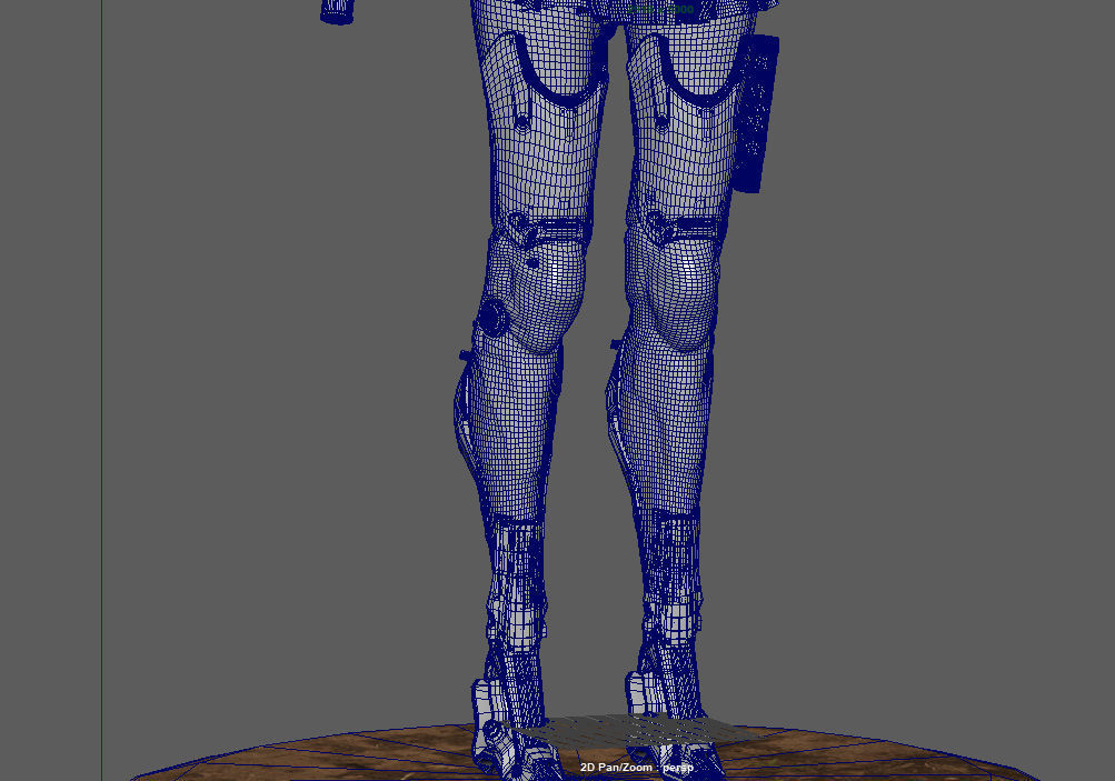 Scavenger female cyberpunk character 3D model_3