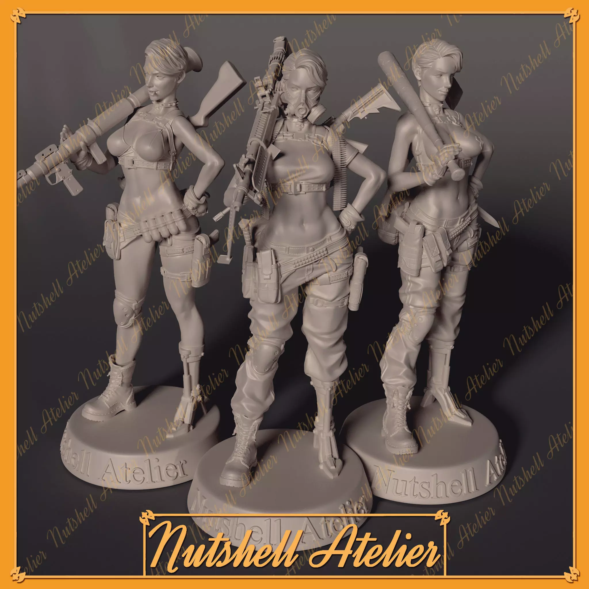 Nutshell Atelier - Post Apocalypse girl NSFW 3D print model