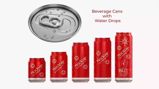 Standard wet water drops beverage cans  3D Model Collection