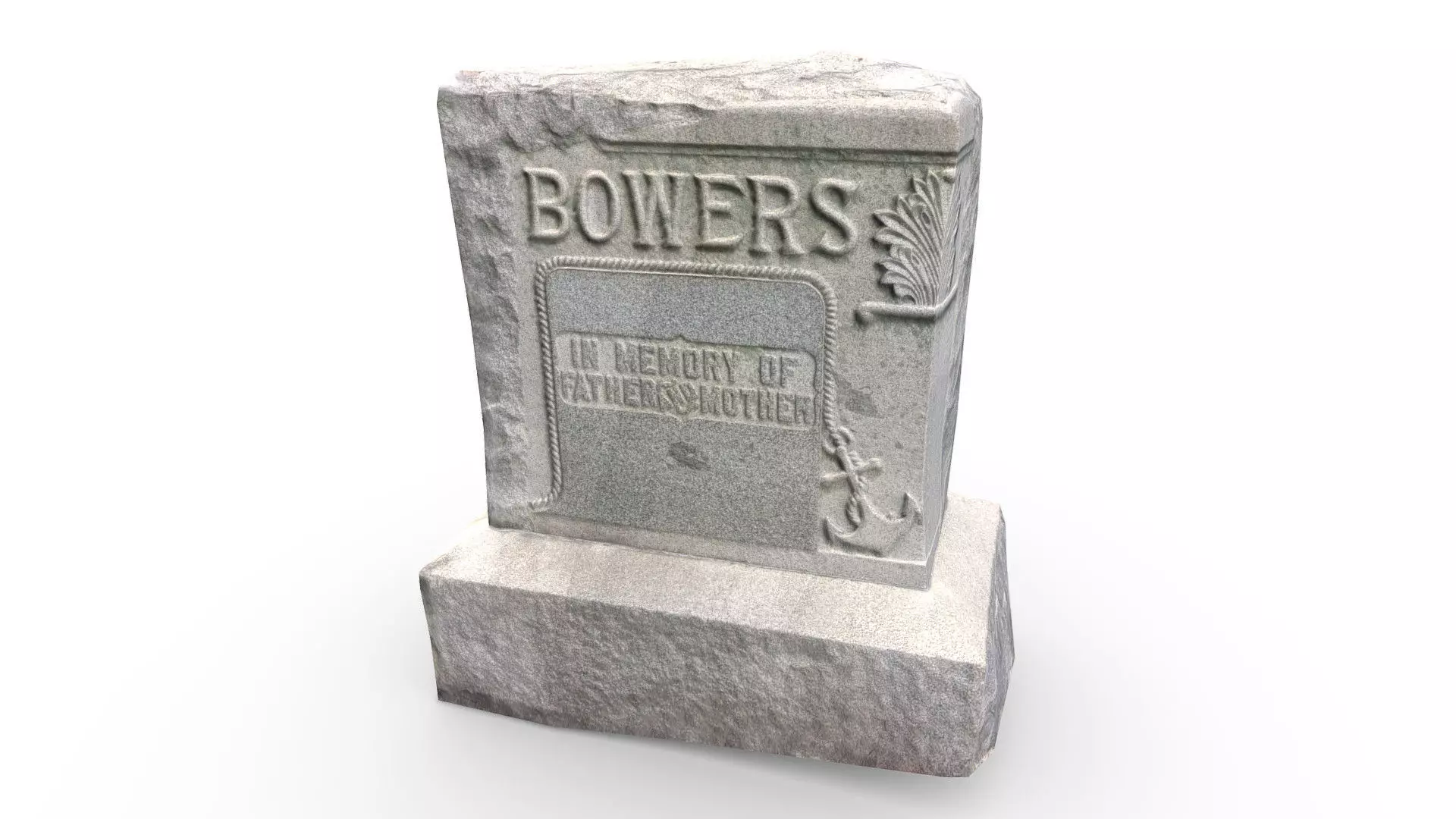 Gravestone Low-poly 3D model_0