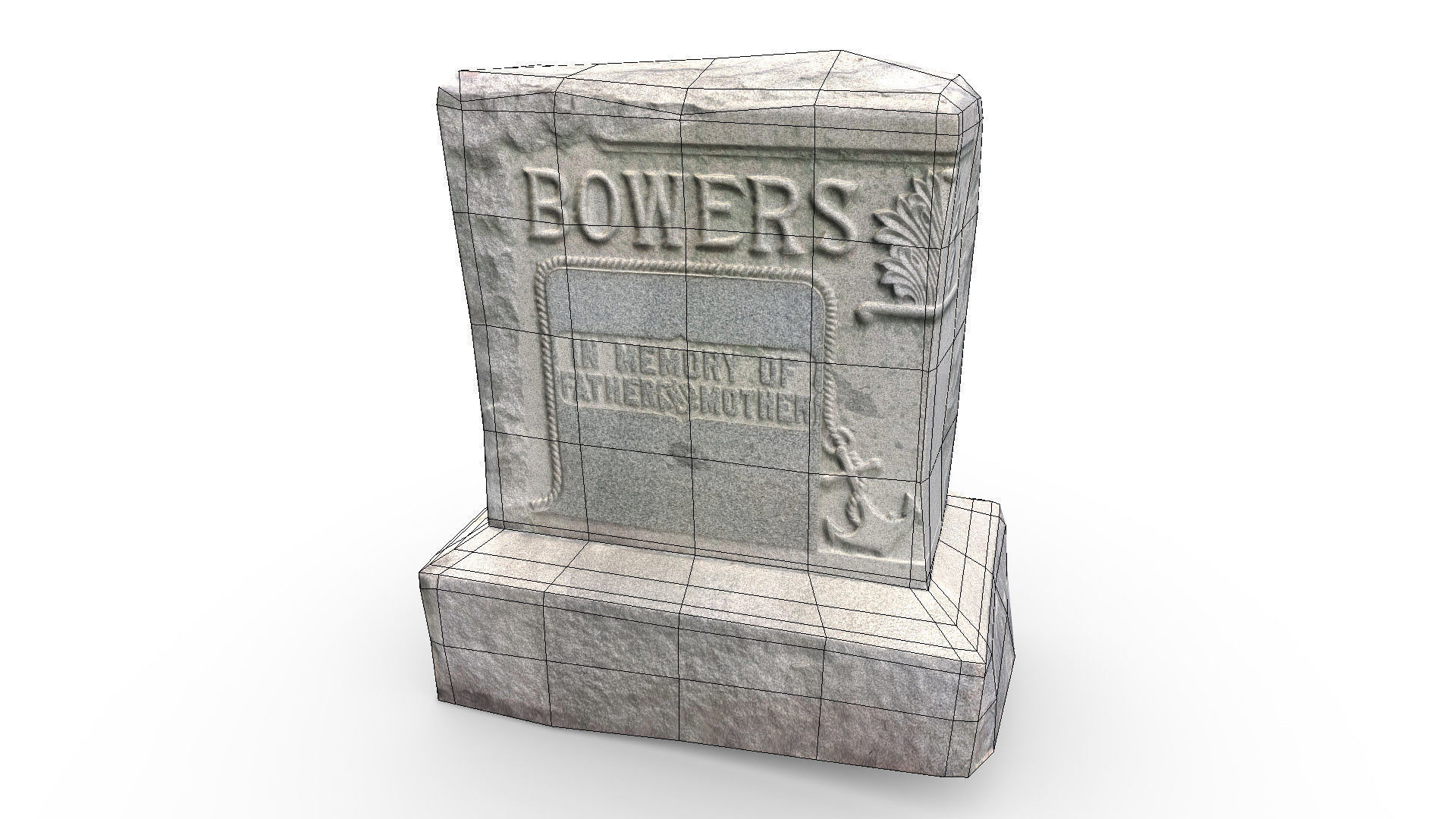 Gravestone Low-poly 3D model_7