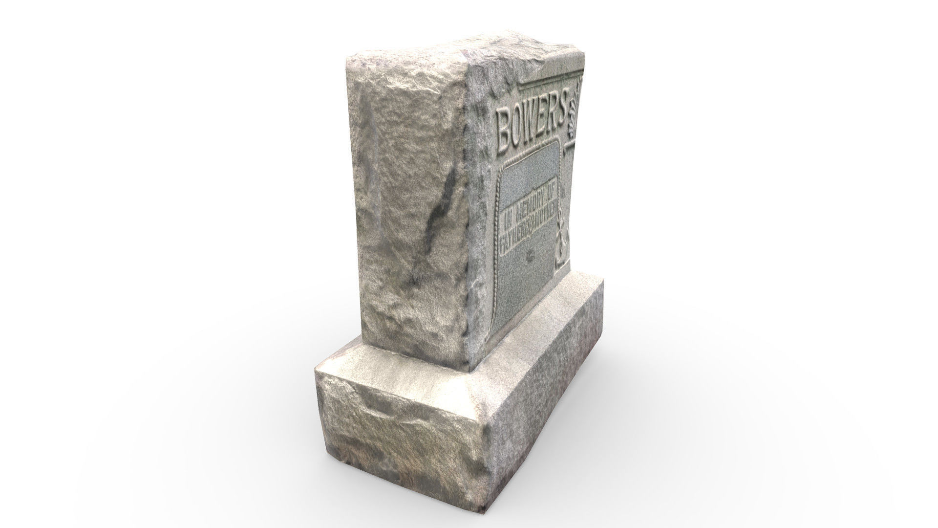 Gravestone Low-poly 3D model_1