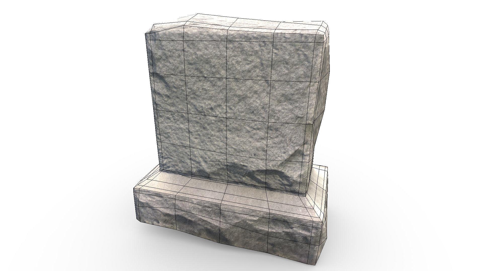 Gravestone Low-poly 3D model_8