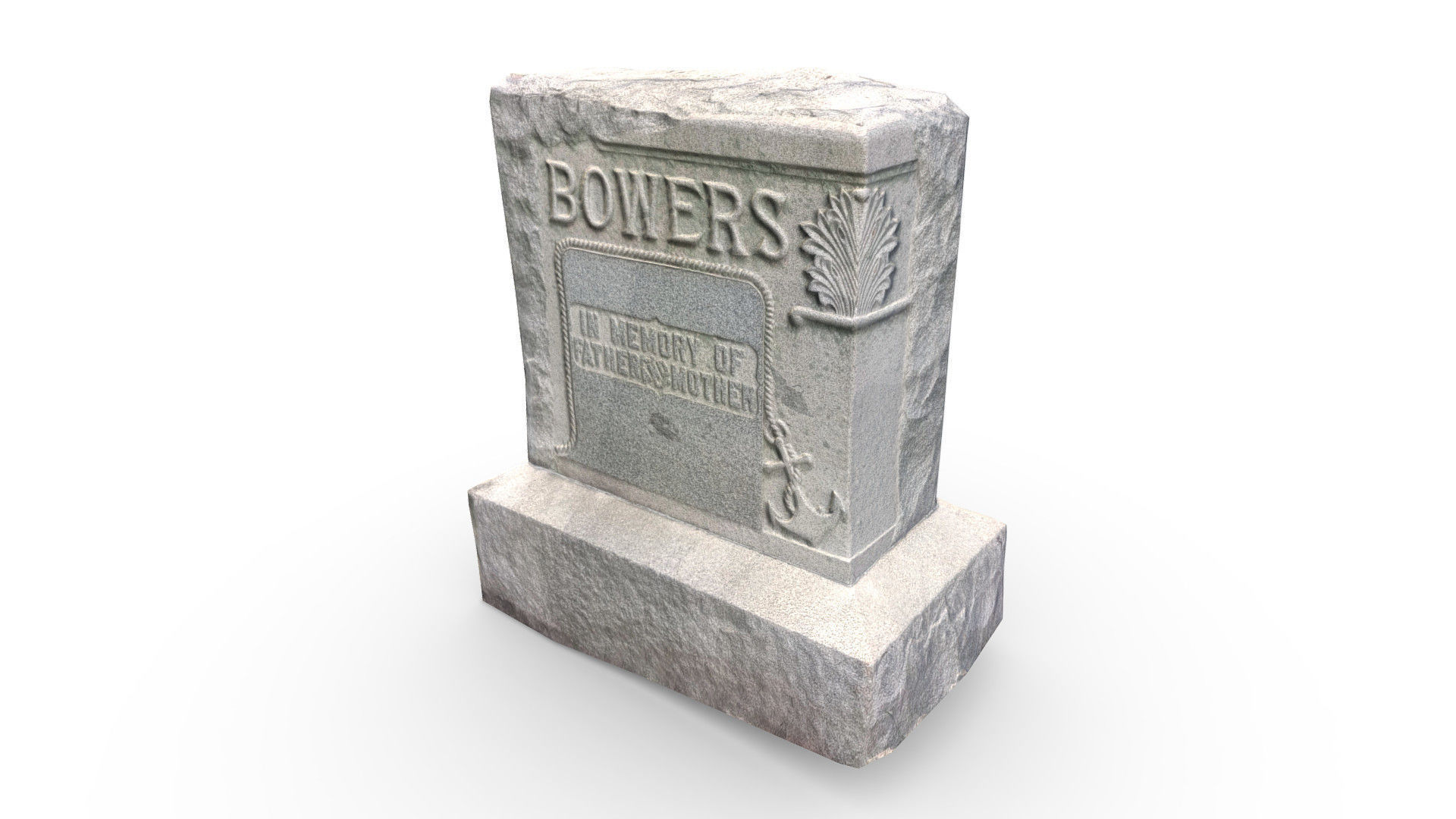 Gravestone Low-poly 3D model_5