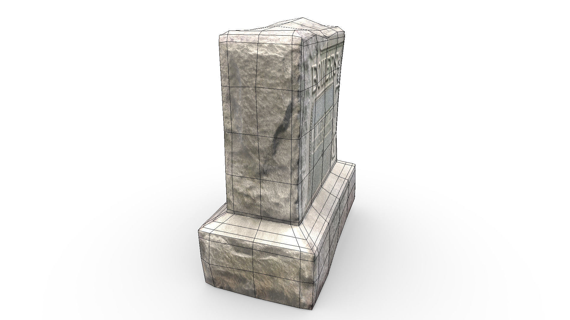 Gravestone Low-poly 3D model_6