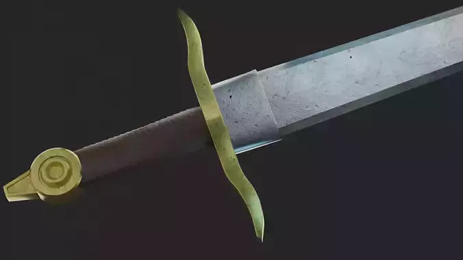 Realistic  Sword - Steel and Gold
