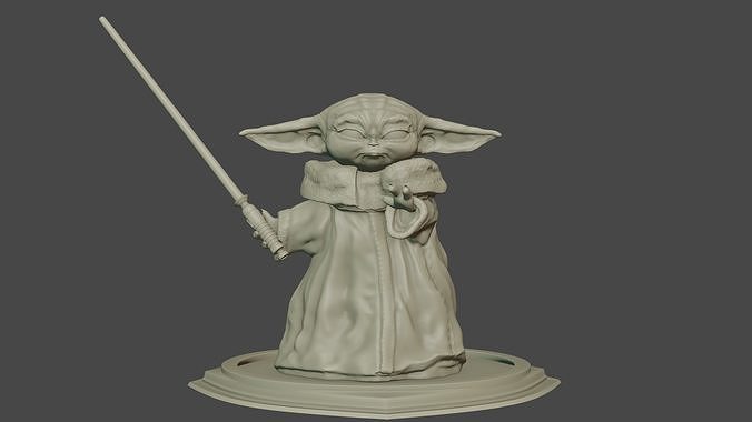 Baby Yoda -The Child - Grogu with lightsaber  - 3D print model