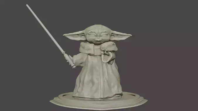Baby Yoda -The Child - Grogu with lightsaber  - 3D print model