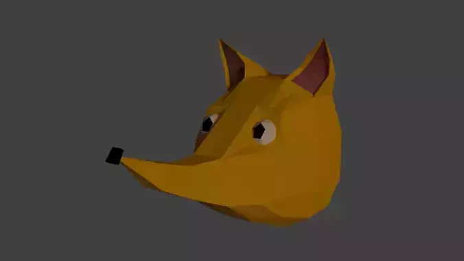 Fox low Poly head Free low-poly 3D model