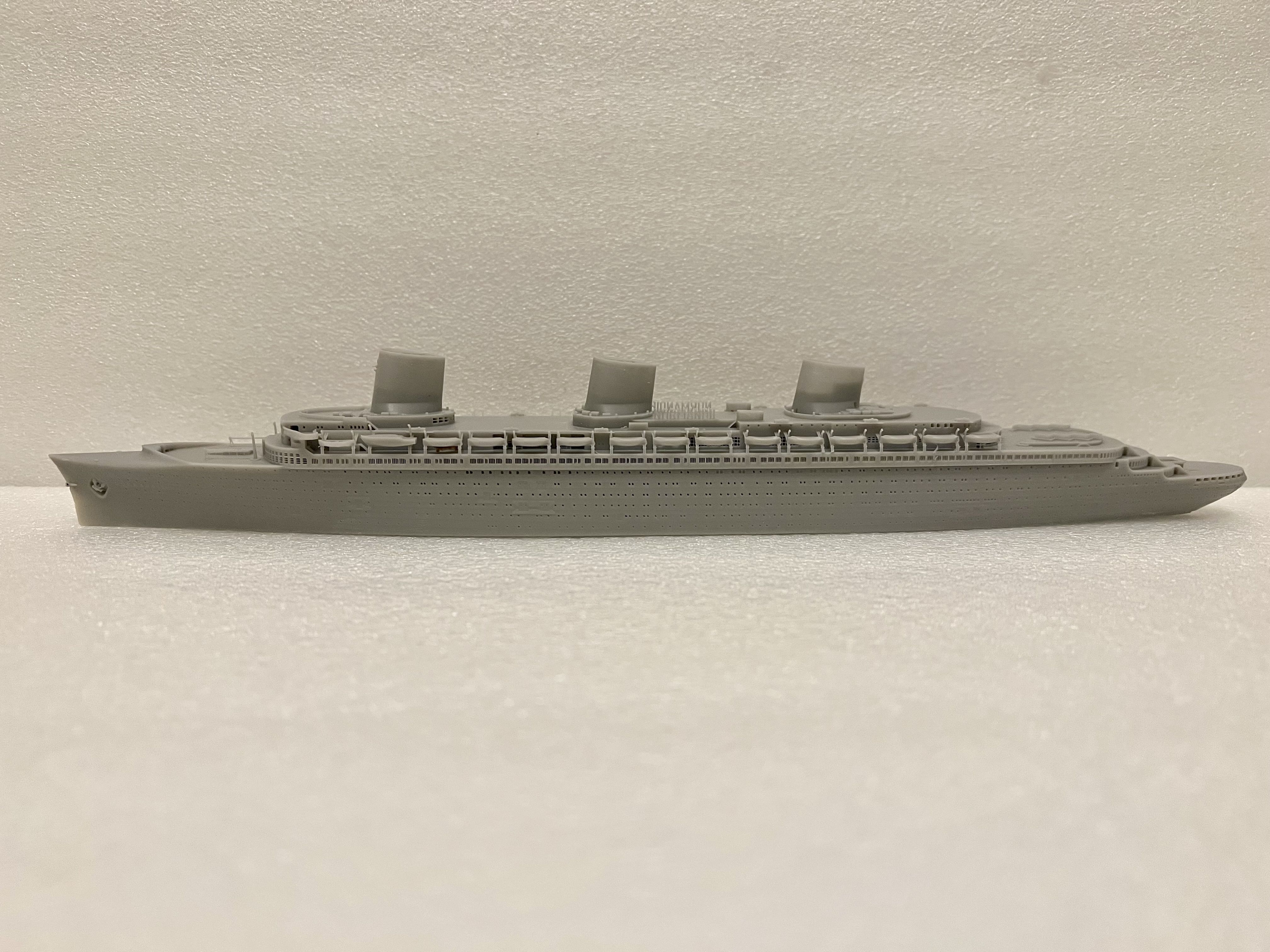 SS Normandie ocean liner printable model -full and waterline 3D print model_9